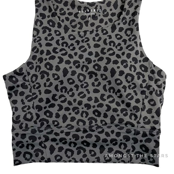All Fenix Leopard Jagger Grey Longline Sports Bra - Picture 6 of 7